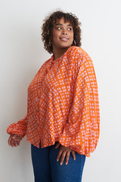 Orange polka best sale dot blouse