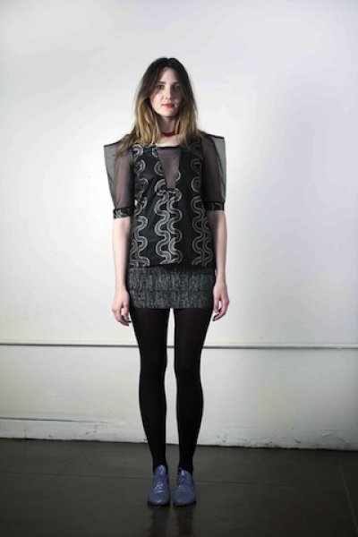 Square Sleeve Top in Black Gold