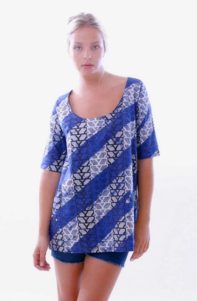 Trapeze top-linearblue