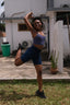 Lida Bike Shorts in Natural Indigo