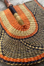 Bolga Hand Fan in Orange